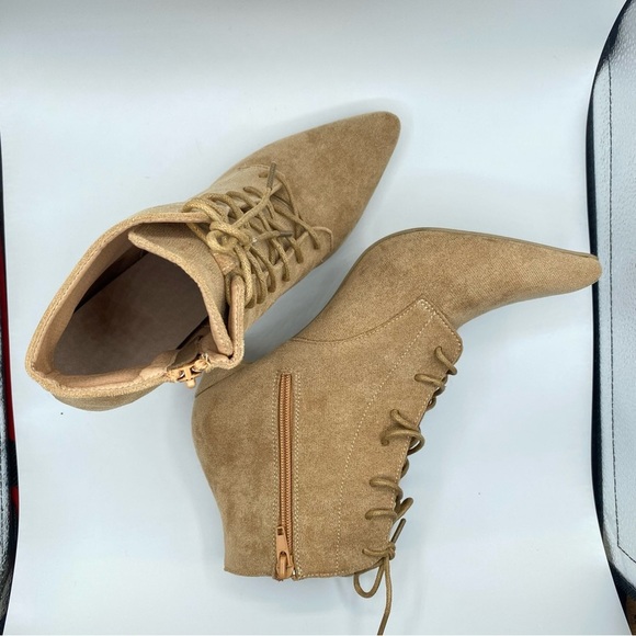 Elegant Tan Lace-Up Ankle Boots EU39 - NEW - Never Worn - Picture 7 of 14